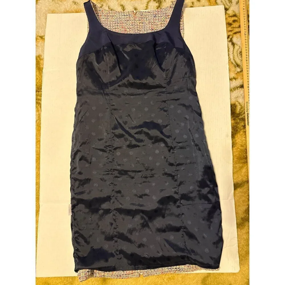 Tory Burch Emma Knotted Tweed Sleeveless Midi Lined Dress Size 12 - Picture 16 of 16
